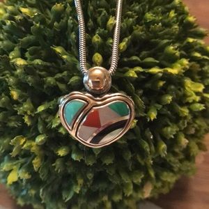 AschGrossbardt Sterling &Gold heart necklace